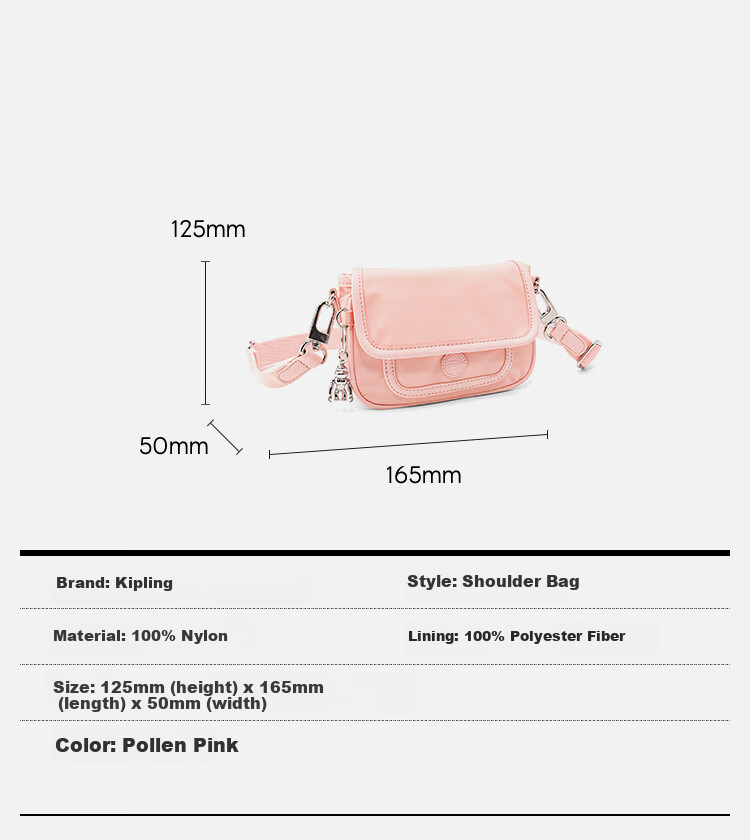 Kipling Lightweight Travel Ladies Crossbody Bag MUZE INAKI S Beige Base Letter Print Patchwork Birthday Gift for Girls 1