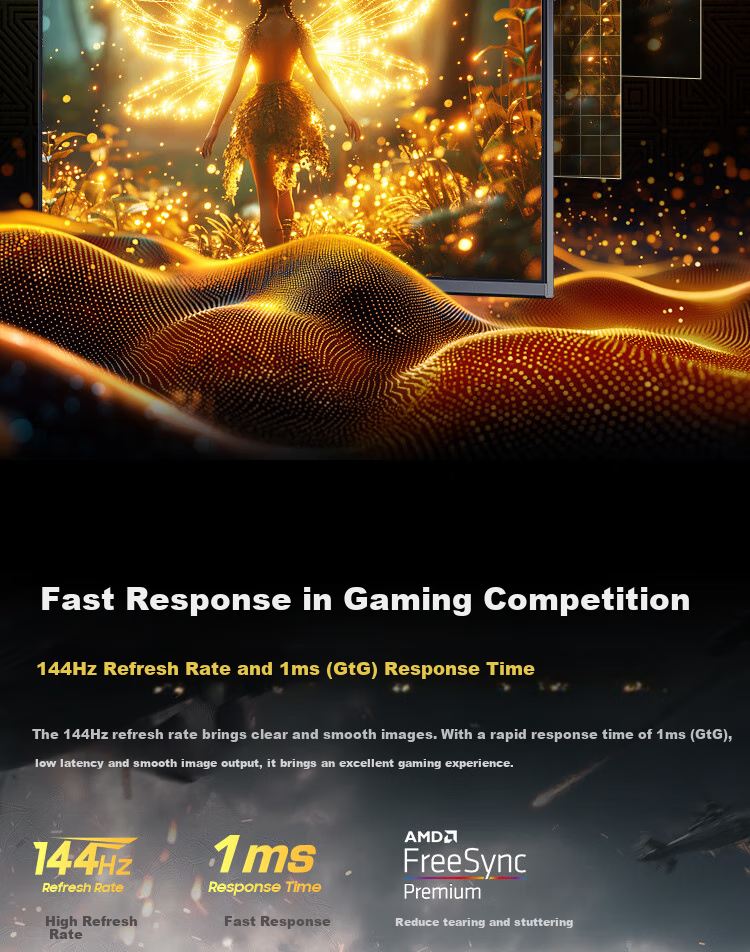 SAMSUNG 27-Inch G70D, 4K 144Hz Fast IPS, 1ms HDR400, Smart Speaker, Ultra-Thin, Xuanlong Knight, Gaming Monitor, LS27DG702ECXXF 7