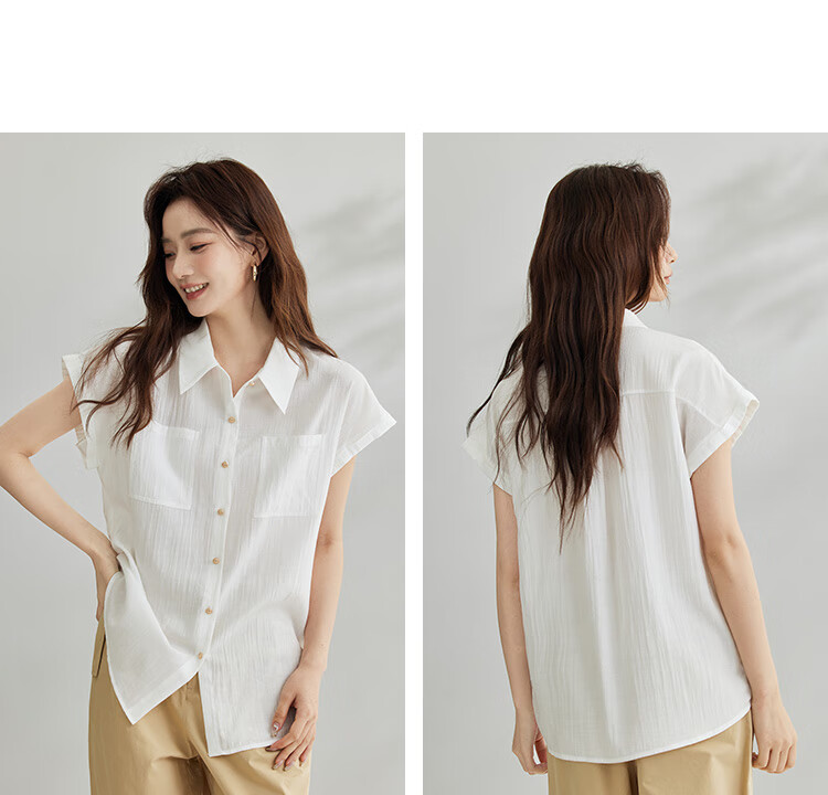 Inman Commuter Elegant Cap Sleeve Short Sleeve Shirt Women Summer Fashion High-End Roland Purple L 14