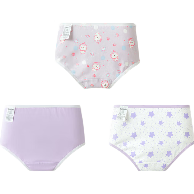 Balabala Girls' Cotton Briefs Children's Triangle Underwear Big Kids Baby Soft Comfortable Cute 3-Pack