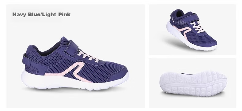 DECATHLON Children's Mesh Comfortable Breathable Campus Casual Sports Track Running Shoes, Navy Blue/pink, Size 34, 2179967 17