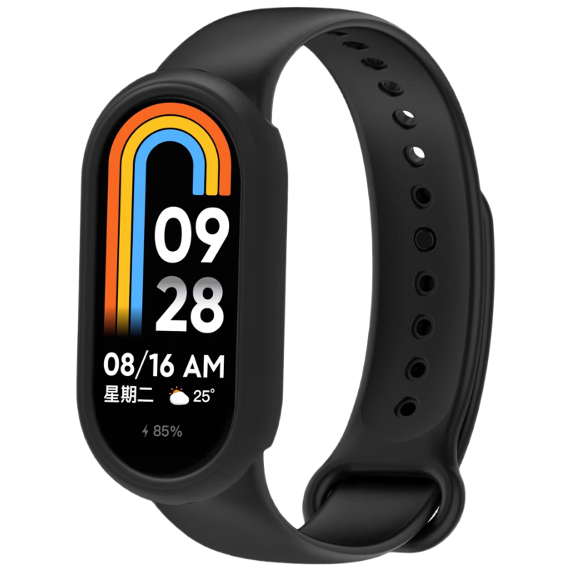 CHENSONG Liquid Silicone Integrated Strap for Xiaomi Mi Band 10/9/8 NFC Version Silicone Protective Case Strap and Case Set