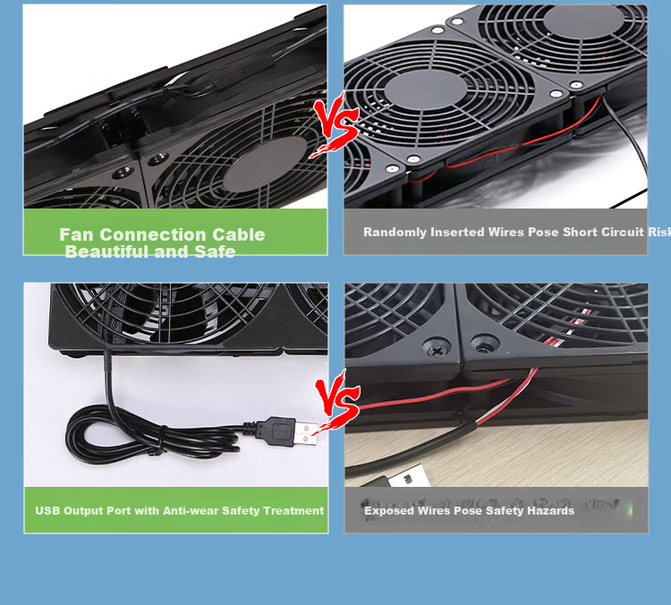 Liantuo Router Cooler Dual Fan 12CM Mini Host Stand Optical Modem TV Set-Top Box Cooling Base Large Fan Black Support USB Powered 7