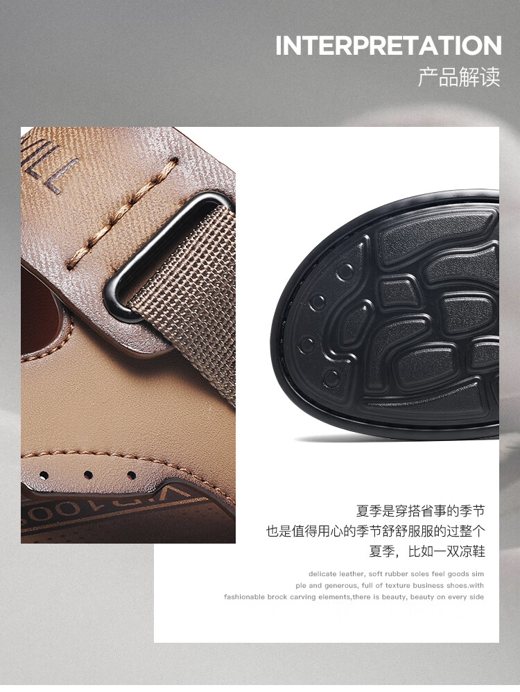 Guizhibu Summer New Versatile Thick-Soled Non-Slip Beach Shoes, Sandals for Outdoor Wear, Breathable Casual Shoes, G307, Gray, Size 40 4