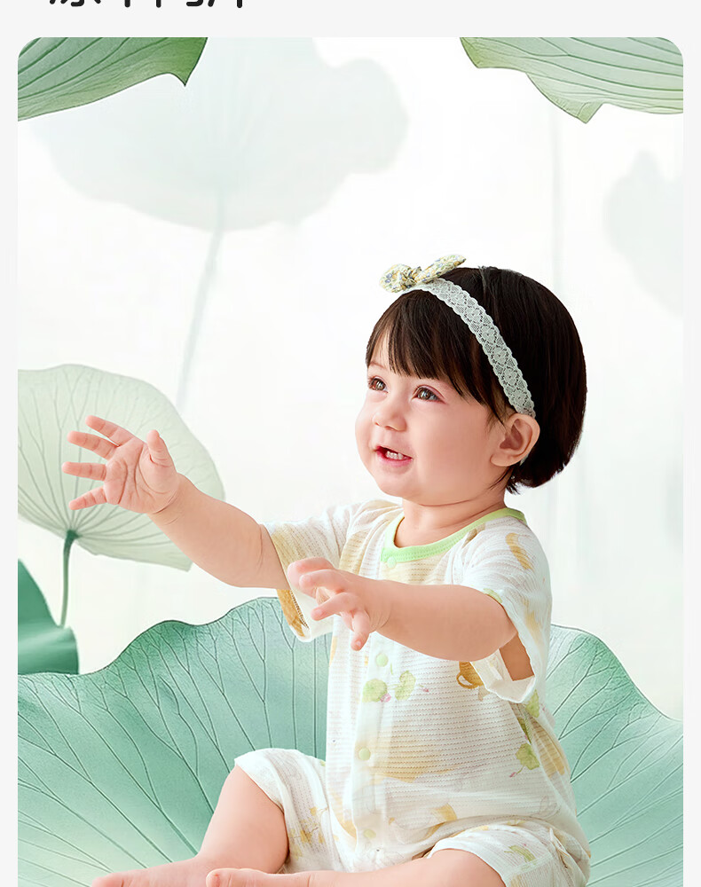 Shiyuejiejing Baby Romper, Summer Thin Short-Sleeve Pure Cotton Onesie Bodysuit Newborn Clothes Class A 1
