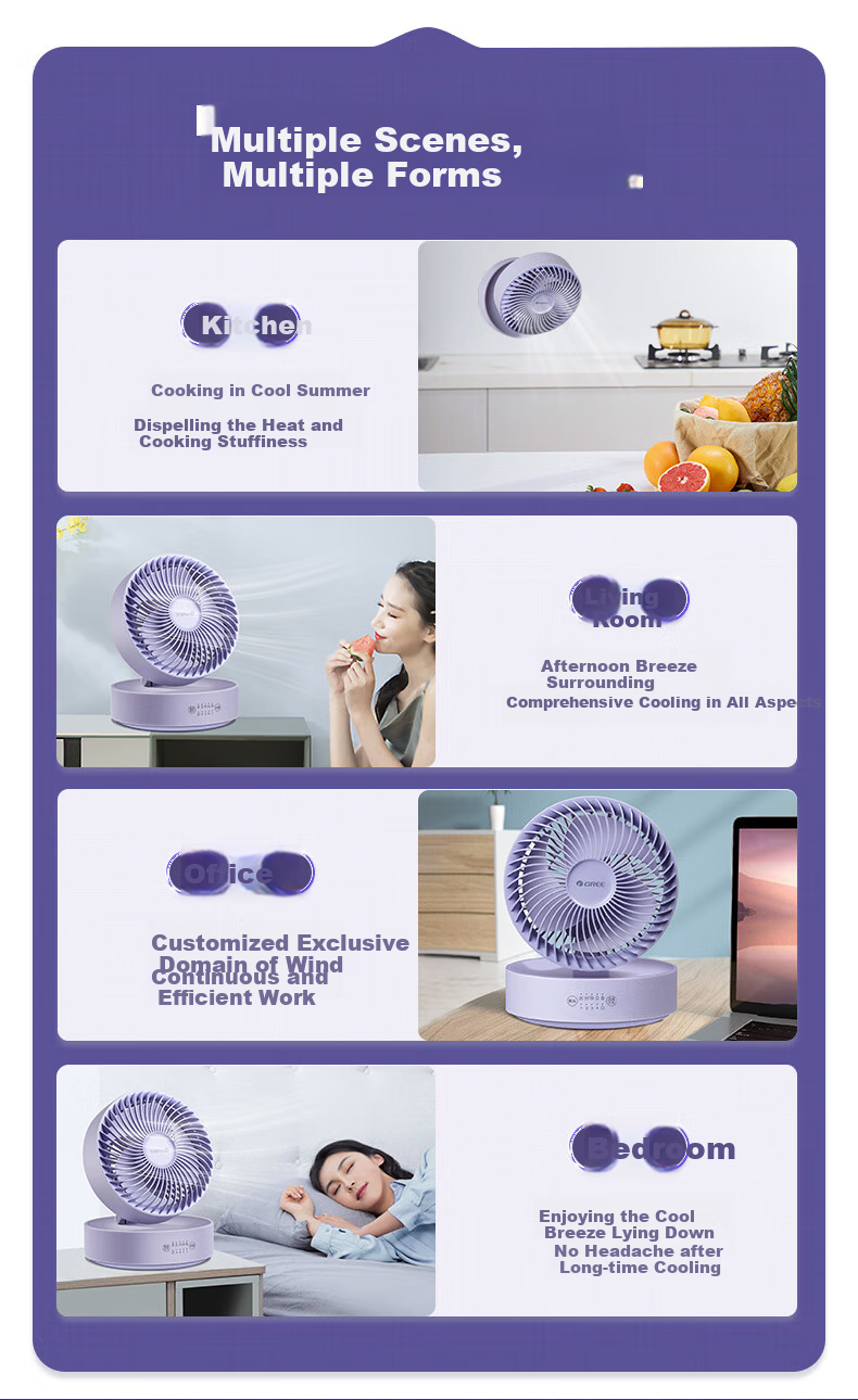 GREE Fengbao Air Circulation Fan, DC Inverter Quiet Folding Fan, Outdoor Long Battery Life Smart Electric Fan, Desktop And Wall-Mounted Dual-Use, FXTZ-16X60Bh3 2