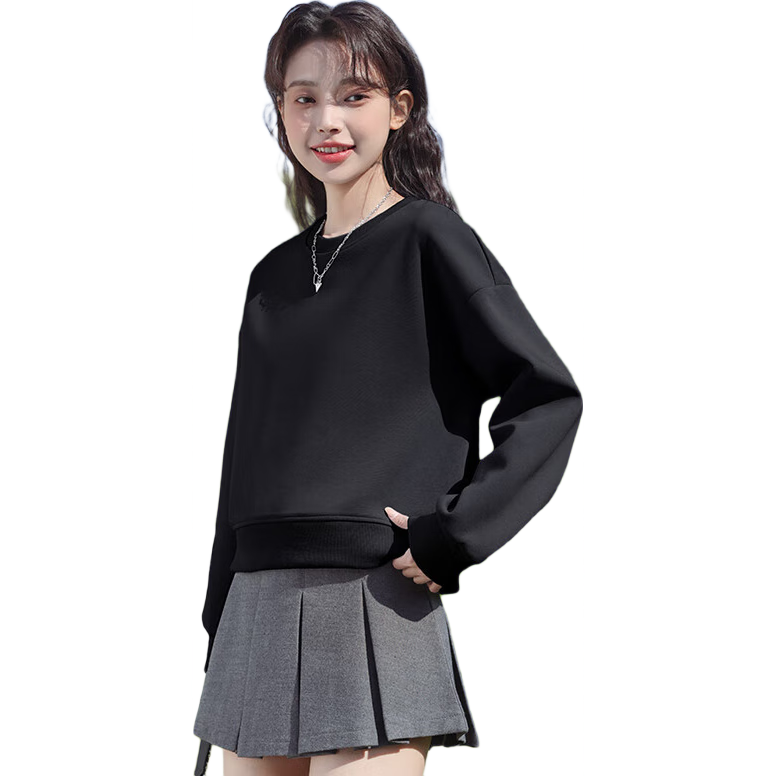 Baleno Red Short Crewneck Sweatshirt for Women 2026 Autumn New Small Size Lunar New Year Long Sleeve Top