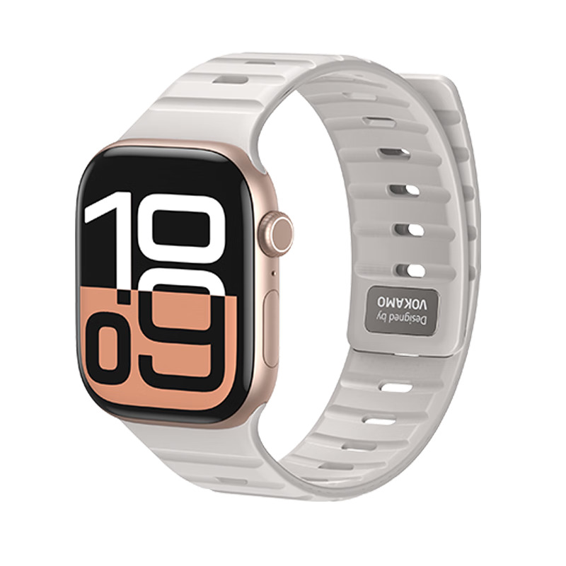 VOKAMO Minimalist Fashion Apple Watch Series 10/9/8/Ultra 2025 Magnetic Silicone Sports Band for iWatch Unisex 38-42mm