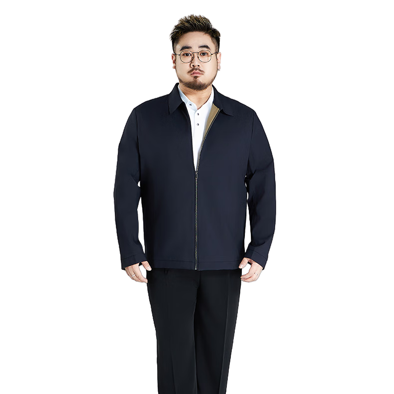 Ayoupang Large Size Business Executive Jacket for Middle-Aged And Elderly Men, Lapel Collar Coat, Black, 4XL (200-220 Jin)