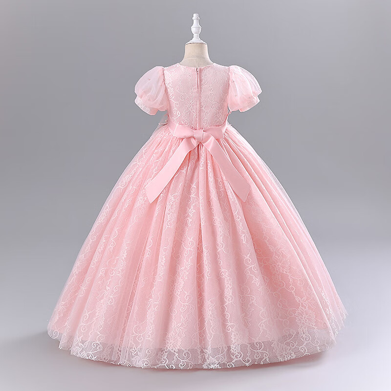 LUOBOBEIBEI Girls' Formal Dress, Children's Princess Dress, Wedding Dress, Runway Show Dress, Piano Performance Dress, New Year's Greeting Outfit, White, Size 110 12