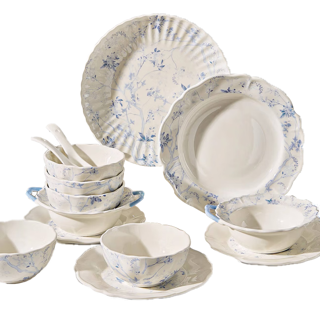 Mose New Chinese-Style Bowl And Plate Set, High-End Tableware for Home Use, Housewarming Gift, Complete Set of 22 Pieces