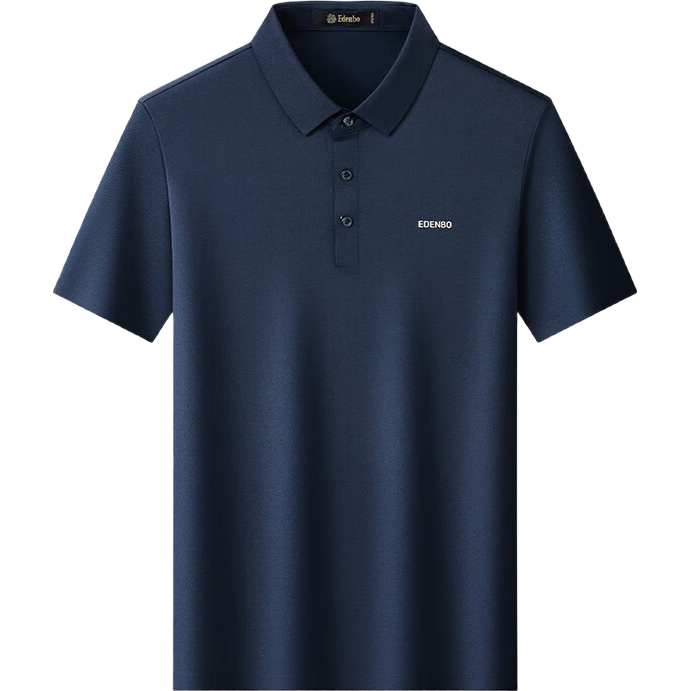Aidengbao Short-Sleeve Polo Shirt for Men, Business Casual Commute Polo Collar T-Shirt, Trendy Top, Royal Blue, 175/92A (XL)