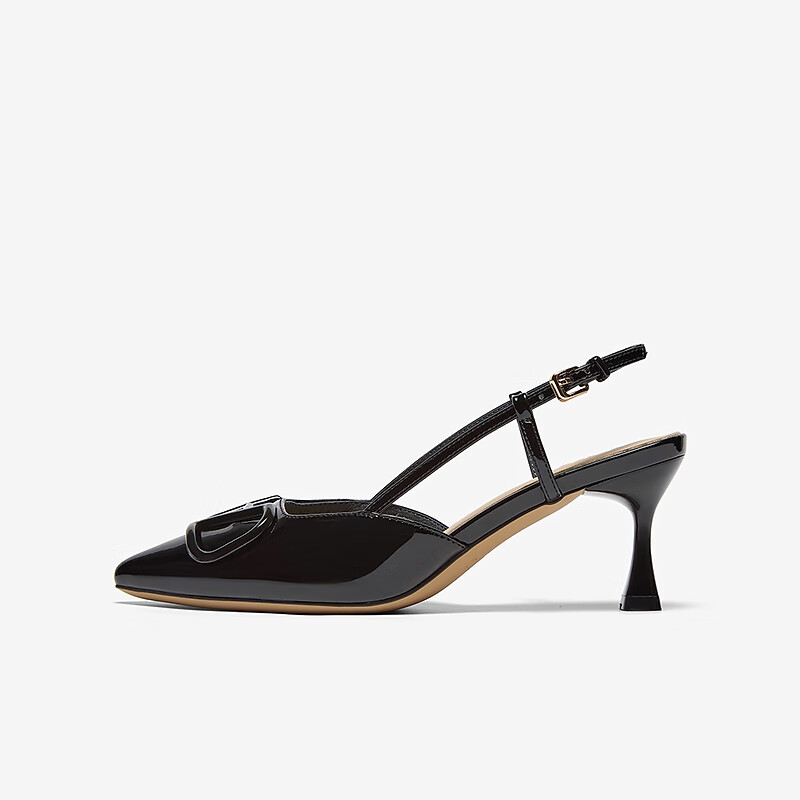 Basto 25 Summer Fashion Trendy Thin High Heel Pointed Toe Women's Sandals F6031BH5 Black Size 34