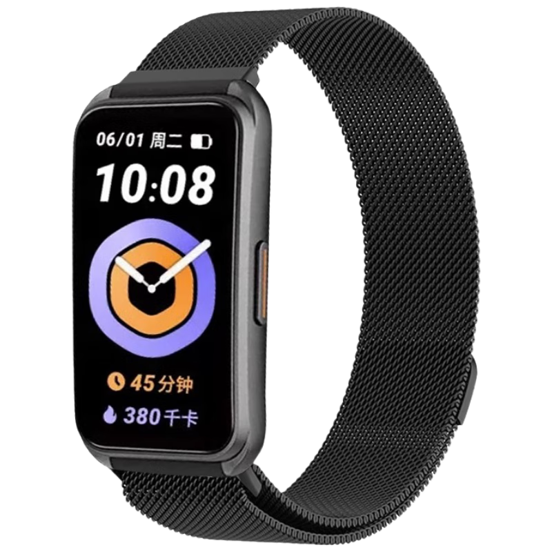 CHENSONG Compatible with Keep B4/B5/B6 Huawei Watch B6/b7/b3 Milanese Magnetic Strap, Outdoor Sports Unisex Style, 16MM Black
