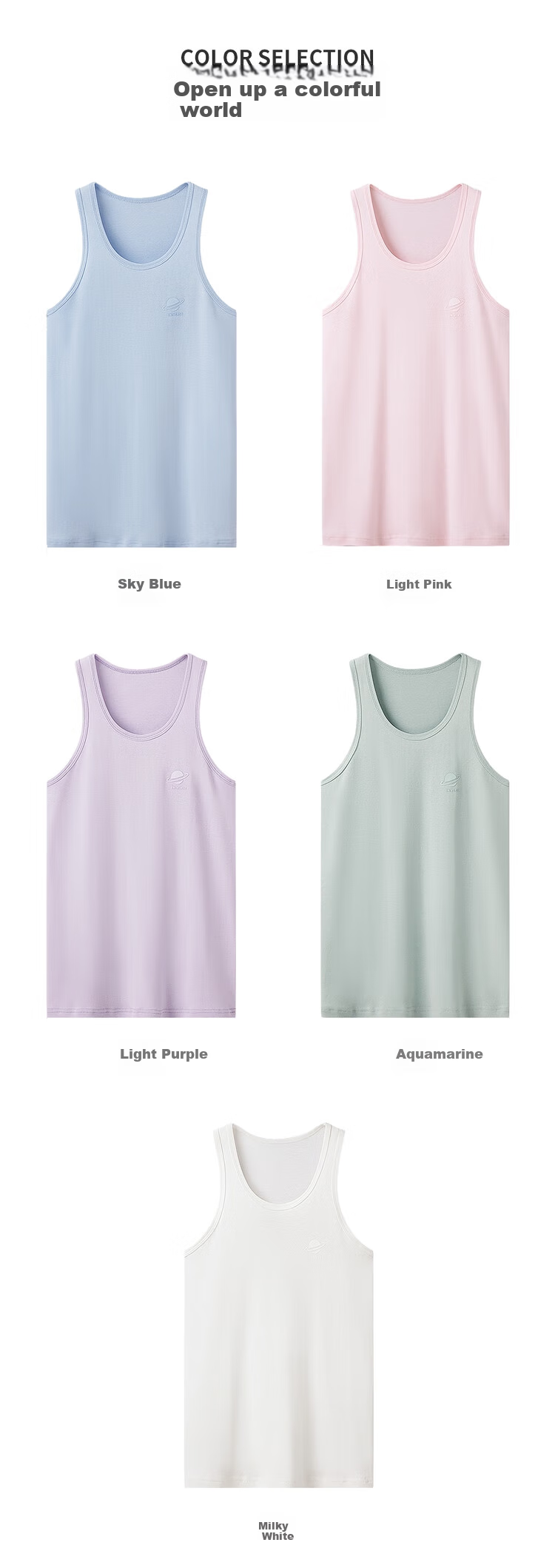 THREEGUN Children's Comfortable Ribbed Tank Top for Boys And Girls, Big Kids Round Neck Vest, Light Pink, Size 160 4