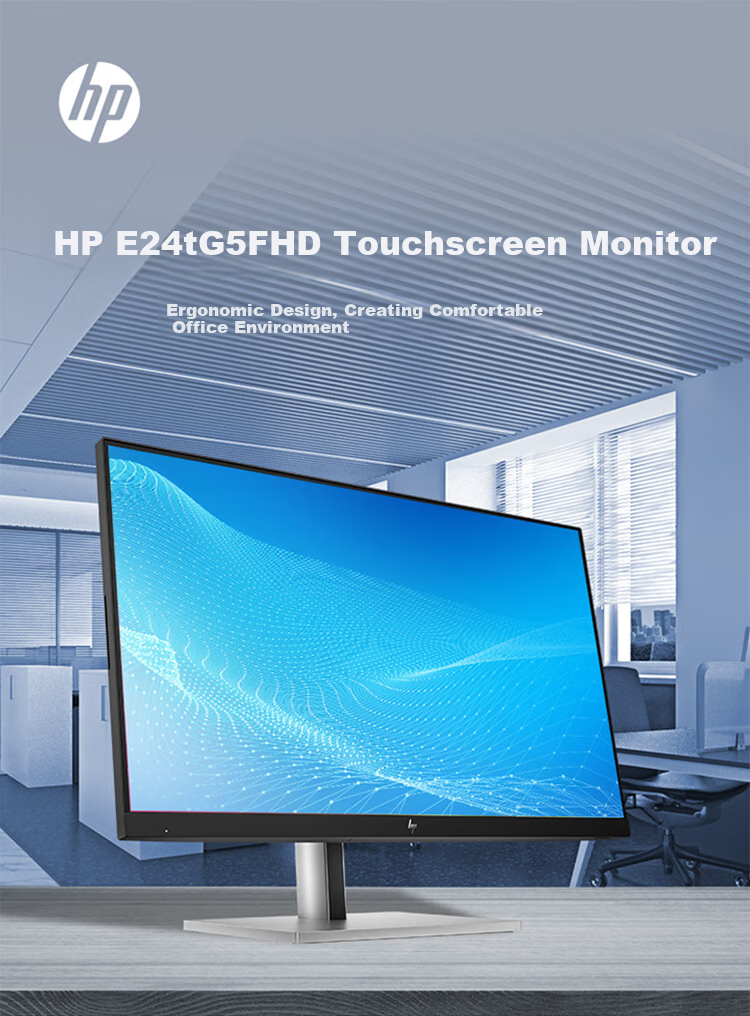 HP E24t G5, 23.8-Inch Low Blue Light IPS High-Definition Monitor, 99% SRGB, Axis Rotation, Left And Right Rotation, Ten-Point Touch Control, National Warranty 1