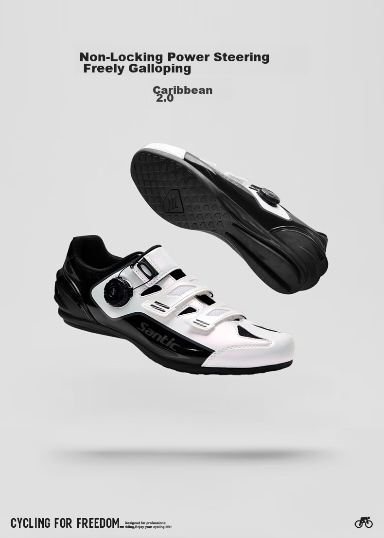 Sendike All-Terrain Non-Locking Cycling Shoes, Bicycle Unlocked Casual Road Shoes for Men [Caribbean 2.0], White, Size 43 1