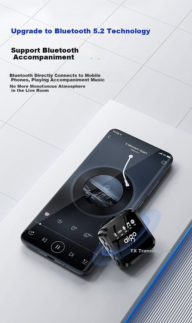 Aigo S22 Wireless Lavalier Microphone, Mobile Phone Live Streaming Professional Recording Outdoor Short Video Karaoke Sound Pickup Device, Noise Reduction Recording Singing Portable Wireless Microphone Speaker T2 without Case 8