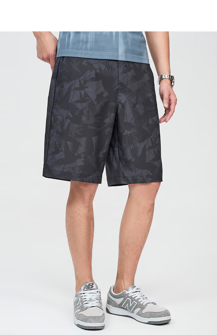 DANCING WOLVES [National Trend All-Over Print] Summer Quality Dark Pattern All-Over Print Loose Breathable Casual Shorts for Men, 102 Dark Blue, Size 32 10
