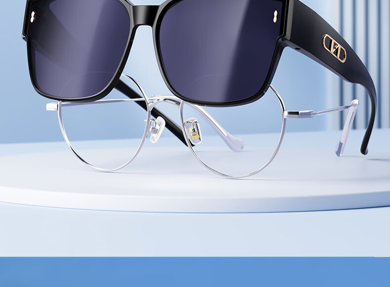 One&one Myopia Polarized Clip-On Sunglasses for Women, UV Protection Sun Glasses with Clip-On Lenses for Men's Glasses 8