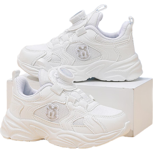 BOBDOG Children's Shoes, Spring Boys' Running Shoes, Soft Sole Breathable Girls' Sneakers, White Shoes, 102551008, White, Size 30