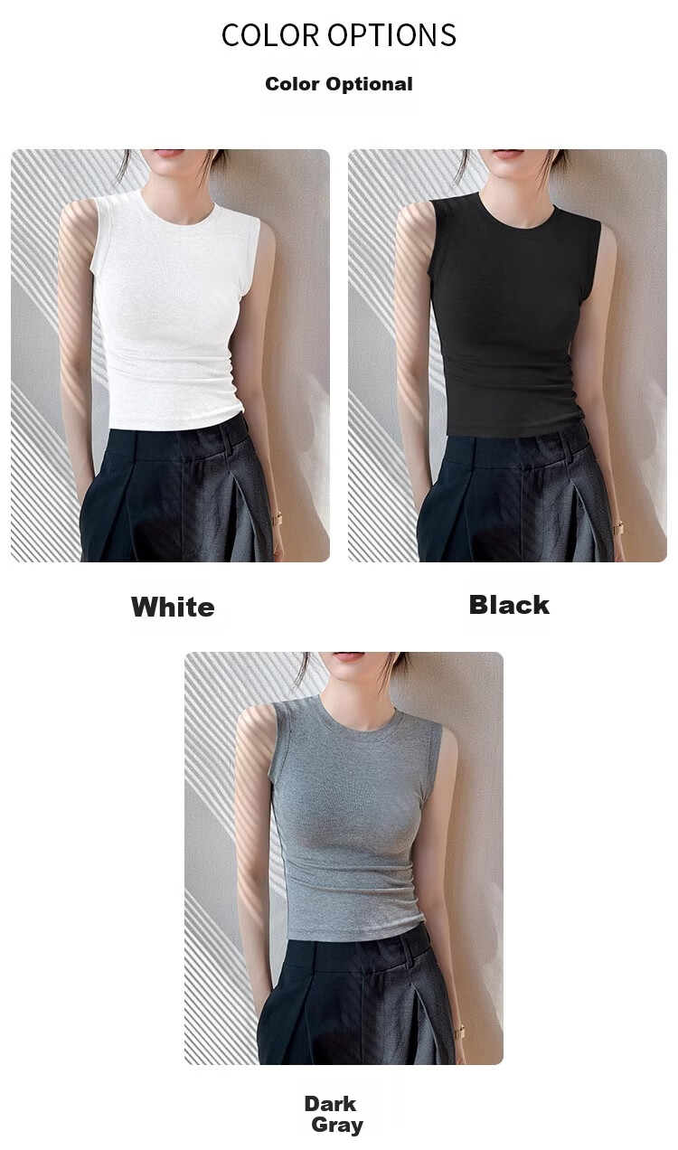 NOME Women's New Ribbed Slim-Fit Turtleneck Tank Top, Suitable for Layering Or Wearing As Outerwear, Dark Gray, Size M 5