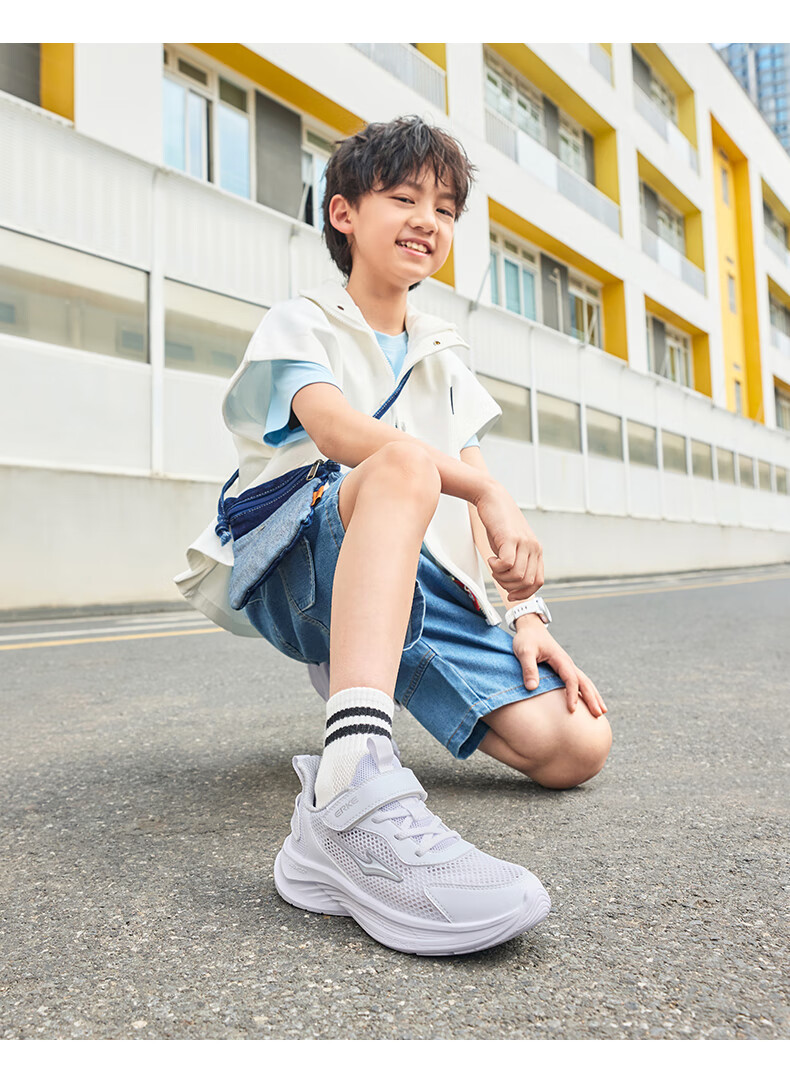 ERKE Children's Shoes, Boys And Girls Sports Shoes for Older Kids, Summer Mesh Running Shoes, Deep Navy Blue/French Blue, Size 36 20