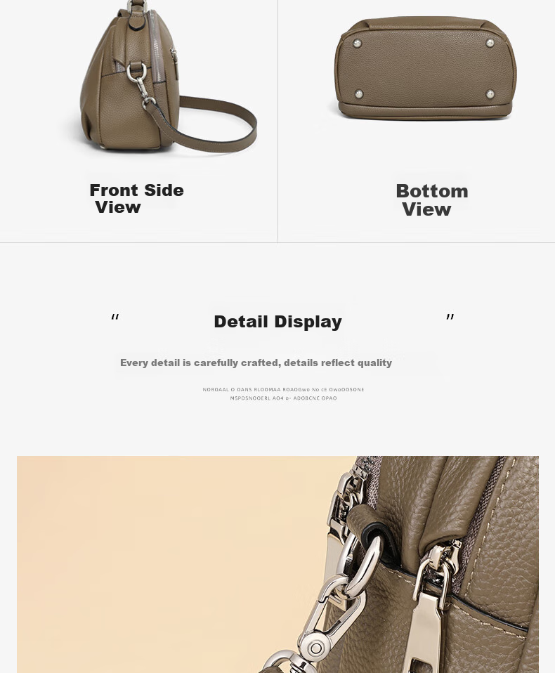 Viney Leather Handbag, Women's Crossbody Bag, Middle-Aged Shoulder Tote Bag, Practical Birthday Mother's Day Gift for Mom 7