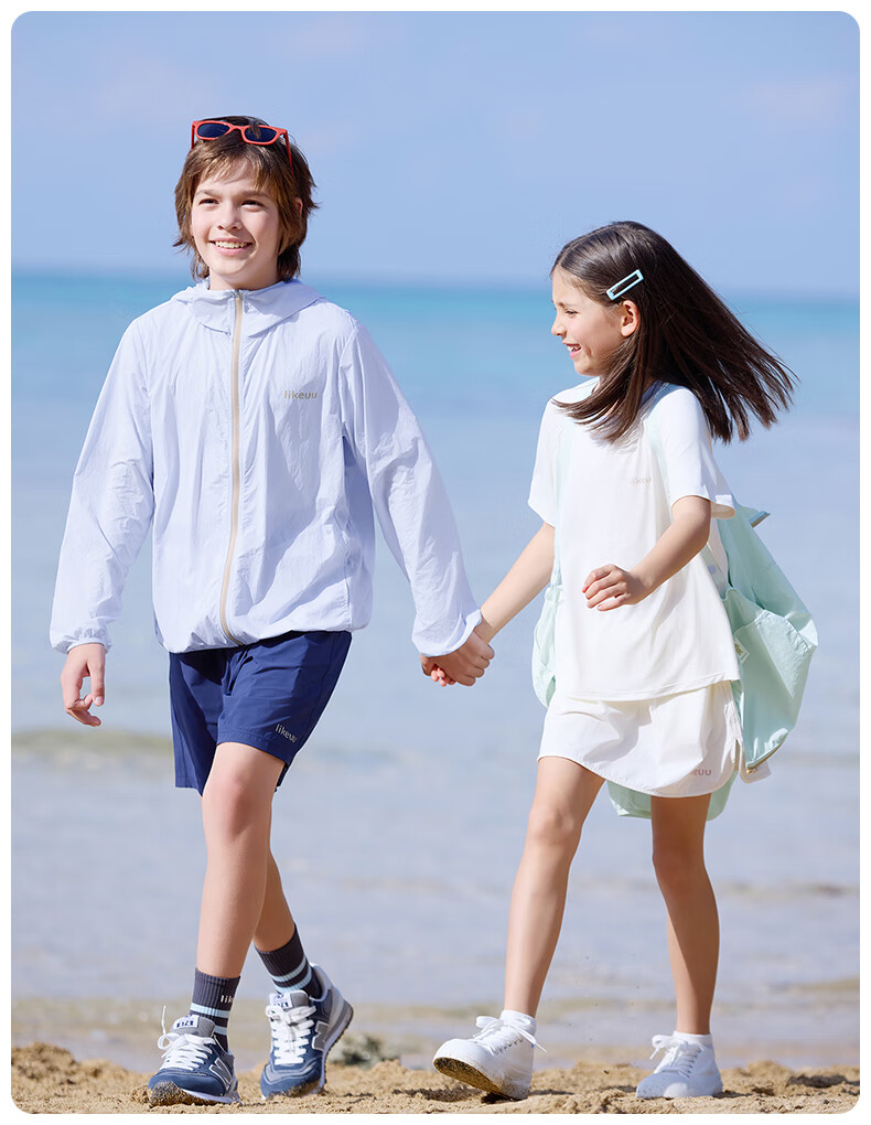 Like Uu Children's Sun Protection Clothing, Sweet Pear Mint Boys And Girls Sun Protection Clothing, Parent-Child Style, Cool Skin Coat, UPF50+ 15