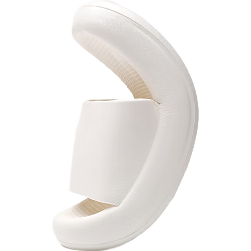 Huamei Jianbu Solid Color Thick Soft Sole Slip-On Anti-Slip Silent Unisex Bathroom Indoor Outdoor Slippers HM615 Off-White Size 40-41