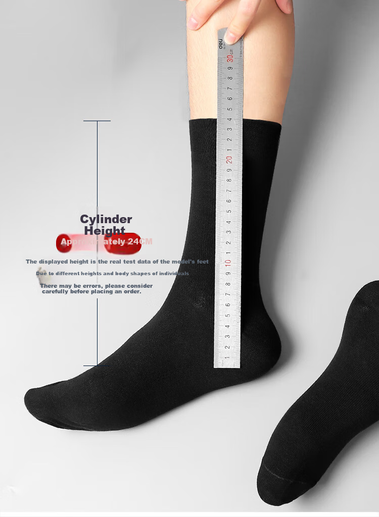 Langsha Men's Long Socks, Pure Cotton Antibacterial Spring And Autumn Breathable Full Cotton Calf-Length Black And White High Tube Winter Business Socks for Me 4