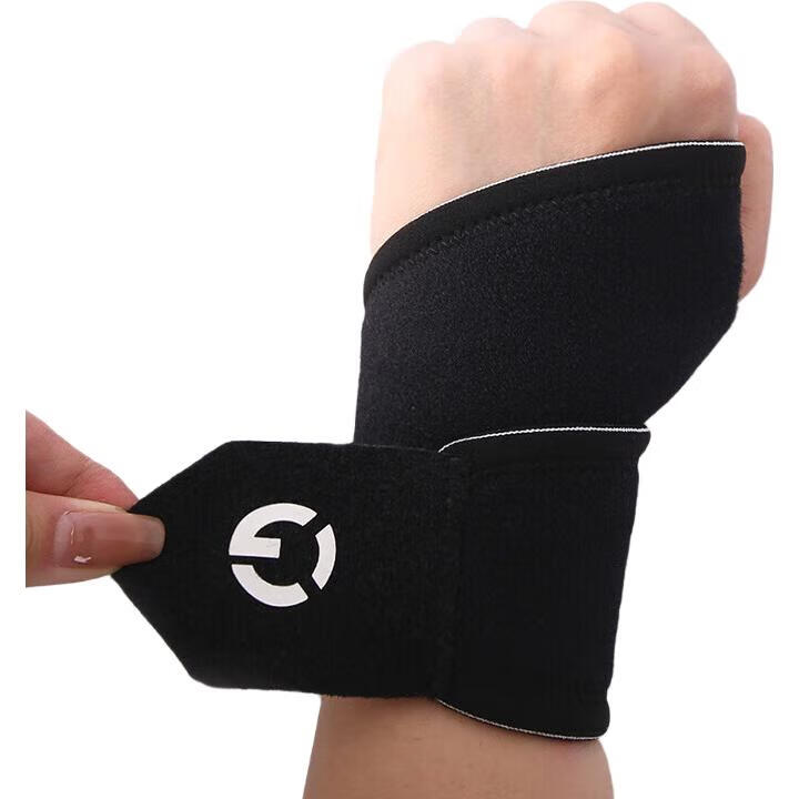 GINGPAI SPORT Compression Wrist Support Brace for Sprains, Women's Tendon Sheath Wristband, Sports Volleyball Badminton Protective Sleeve, Pain Relief And Warmth Bandage, Black, One Pair