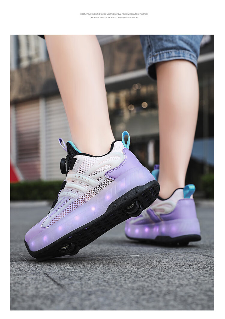 BKG Boys' Autumn New Breathable Mesh Sports Roller Skates for Students, Girls' X25533-B15 30