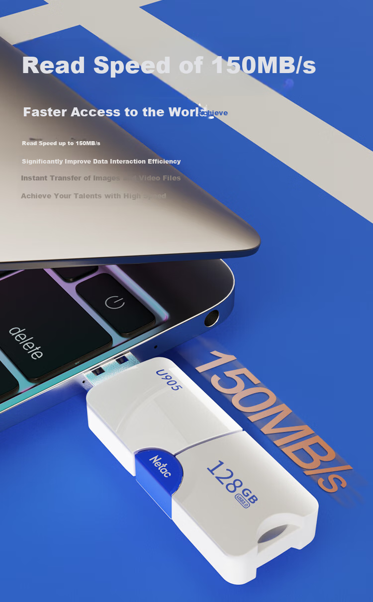 Netac 256GB USB3.2 Flash Drive U905, Slim Push-Pull High-Speed Flash Drive, Encrypted USB Drive 5