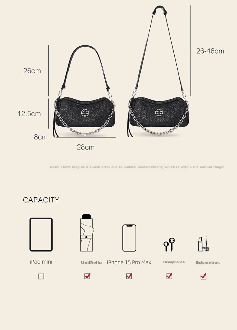 CASSILE Women's Handbag, Tote Bag, Vegetable Tanned Top-Grain Leather, Light Luxury Shoulder Underarm Bag, 520 Gift 7