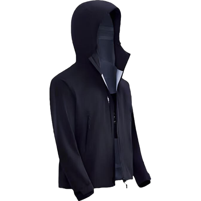 JD Original Chamois 700 Spring Outdoor Jacket, Elastic Hard Shell Coat, Men's And Women's Triple Protection Single Layer, Obsidian Black, Size S
