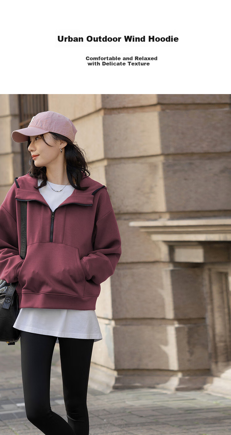 Dme [Urban Outdoor] Spring Sports Color-Block Hoodie with Drawstring Collar, Loose And Comfortable, Slimming Women's Sweatshirt 2