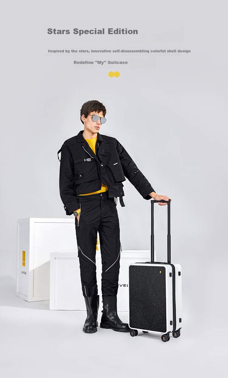 LEVEL8 Luggage Trolley Suitcase Carry-On 20-Inch for Men And Women Students, Stylish Tianshengduoman Series Travel Case Gree 9