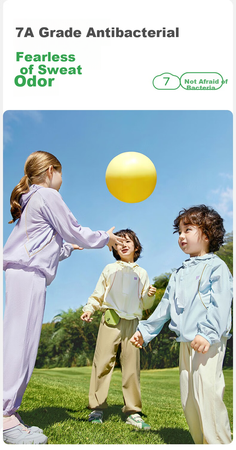 Kocotree Children's Sun Protection Clothing, Original Yarn UV-Resistant, Boys And Girls Ice Silk Cool-Touch Jacket, Baby Summer Snow Mountain Blue 17