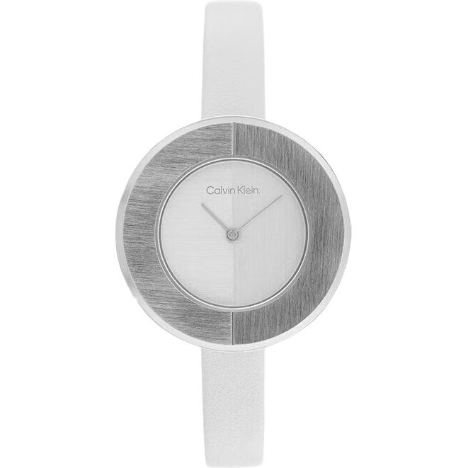 Calvin Klein CK Small Round Dial Leather Strap Watch, Fashionable Quartz Women's Watch, Goddess Day New Year Gift 25200026