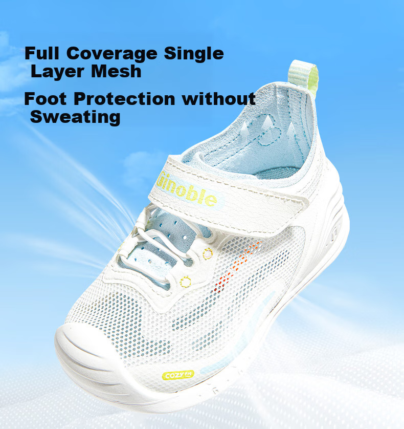 Ginoble Summer Breathable Baby Walking Shoes for 8-18 Months, Boys And Girls Mesh Sandals GB2436 Cream White 3