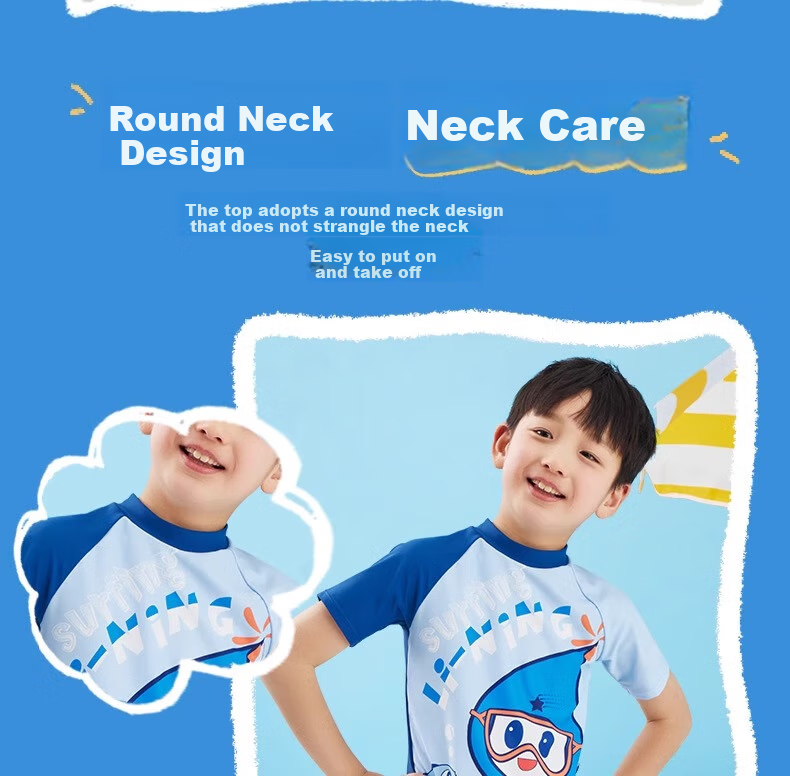 Li-Ning Children's Swimsuit, Girls' Two-Piece Sports Swimwear, Cartoon Design, Skin-Friendly, Quick-Drying Swimwear 5