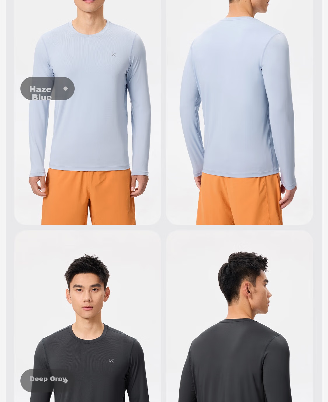 Keep Men's Long Sleeve T-Shirt Spring Running Outdoor Fitness Sports Quick-Dry Basic Top Classic Black 2XL 14