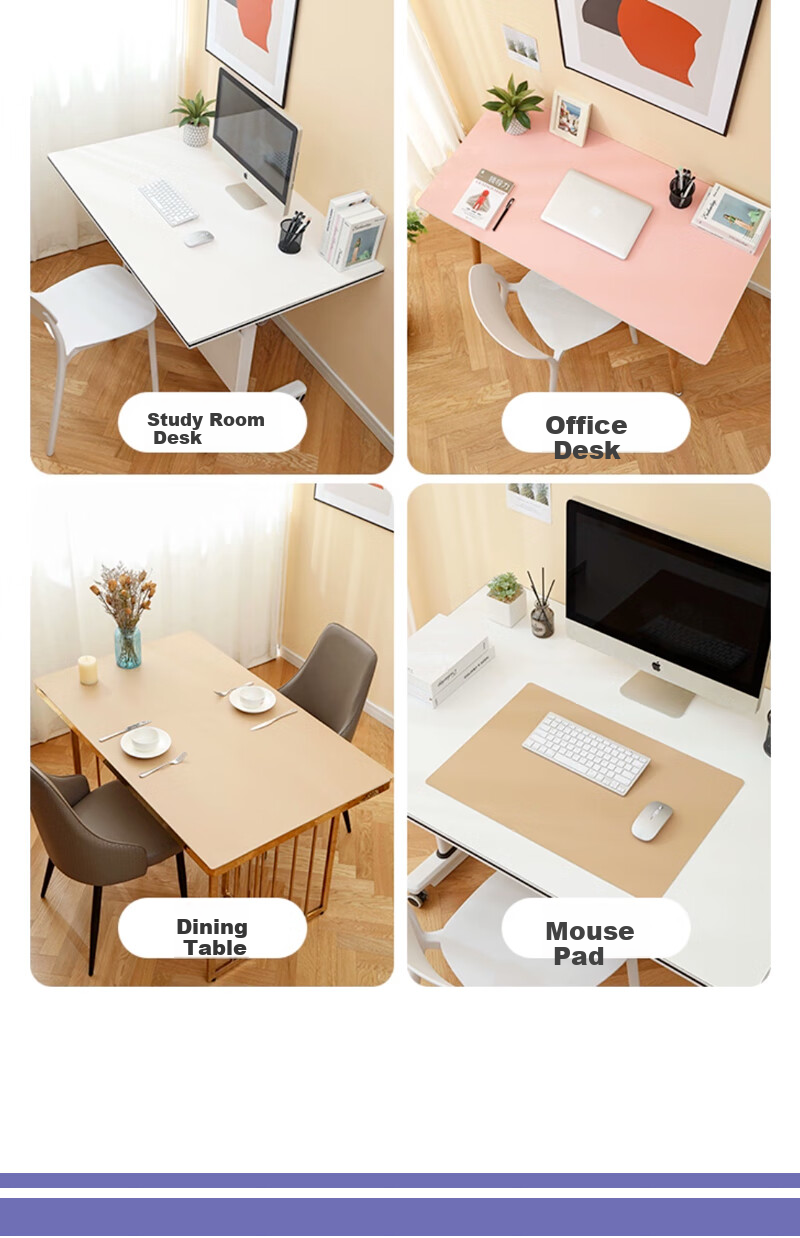 FOOJO Silicone Anti-Stain Tablecloth, Waterproof And Oil-Proof Office Desk Pad, Student Desk Mat, Caramel/coffee Color, 60*120cm 9