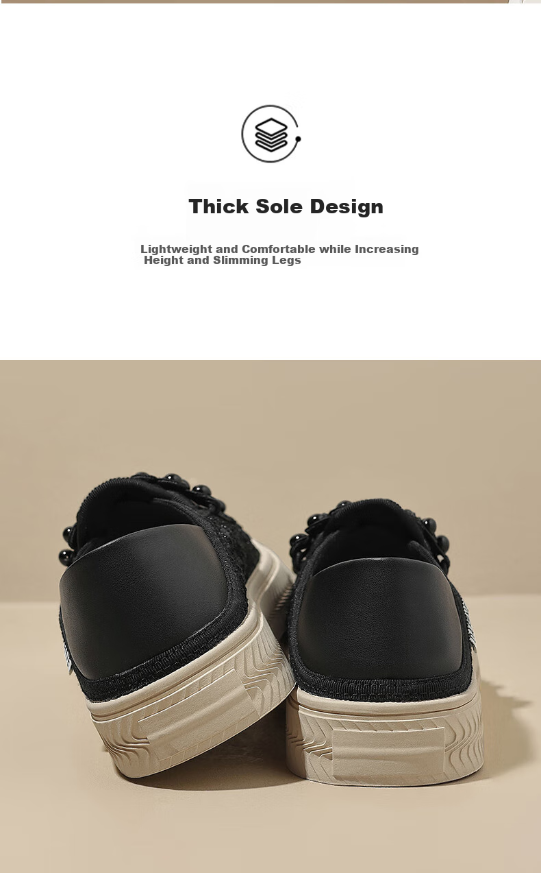 DAPHNE Women's Single Shoes, Chanel-Inspired Thick-Soled Fisherman Shoes, Breathable Casual Slip-On Shoes 4024101458 Apricot Color Size 36 5