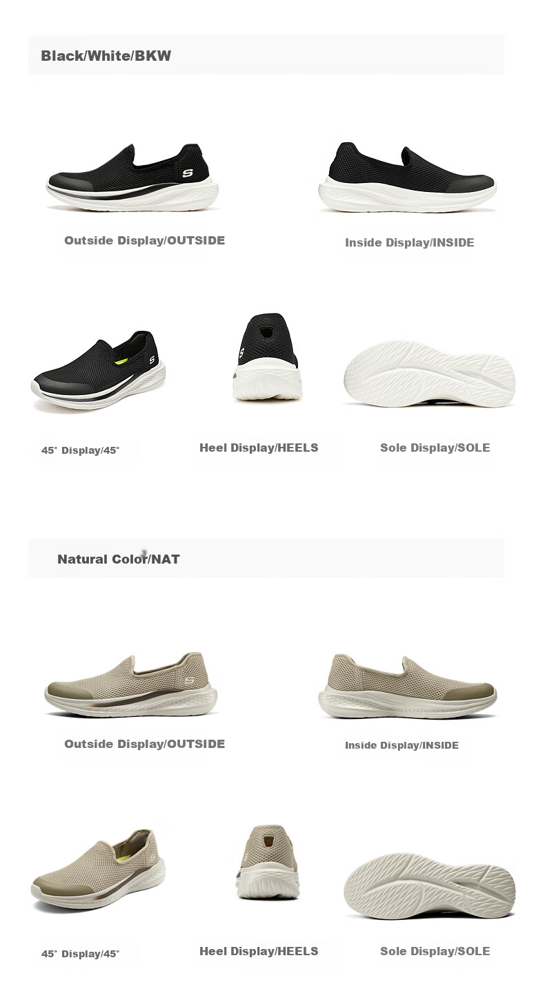 Skechers Men's Walking Shoes with Soft Soles, Comfortable Slip-On Casual Shoes, Wide-Fit Shock-Absorbing Sneakers, Running Shoes 8