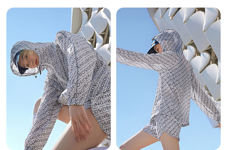 BOSIDENG National Standard Sun Protection Jacket for Women, Short Style, Couple's Version, Lightweight, Cool And Breathable, Retro Floral Pattern, Fashionable Summer Outerwear 22