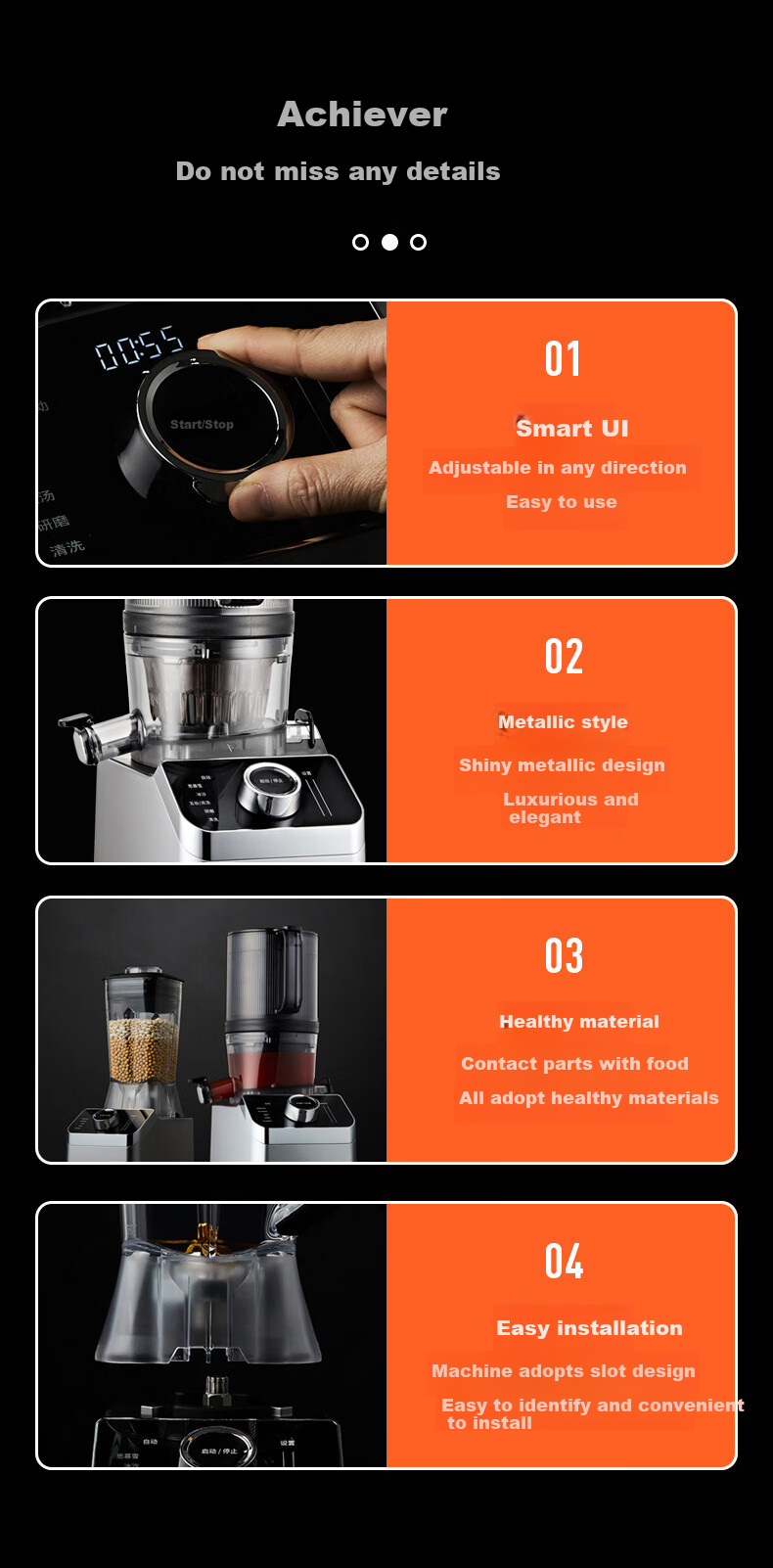 HUROM Blender And Juicer Two-In Korean Imported Multifunctional Blender Food Processor Soy Milk Maker Juicer M100-SBIA05 12