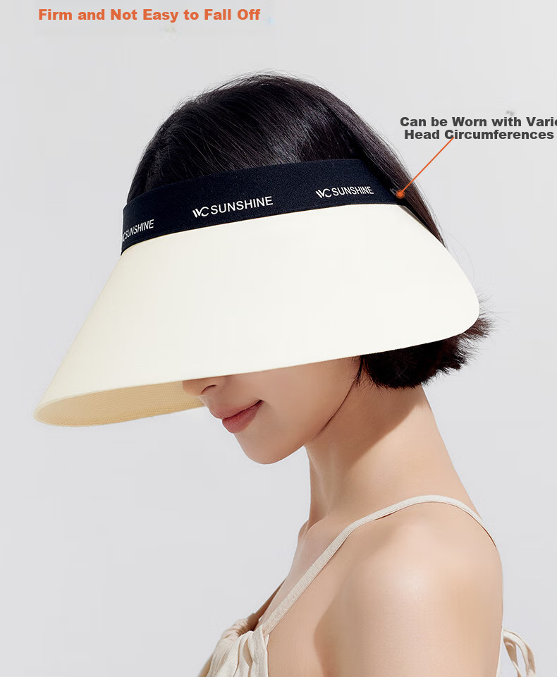VVC Sun Protection Hat for Women, Full Face Sunshade Hat, Summer Outdoor Face-Covering UV Protection Hat, Cream White 13