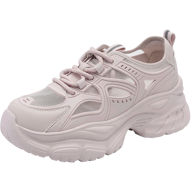 Red Dragonfly Women's Mesh Breathable Dad Sneakers Thick Sole Height Increasing Sports Casual Shoes WPB25029 Purple Mesh Size 36